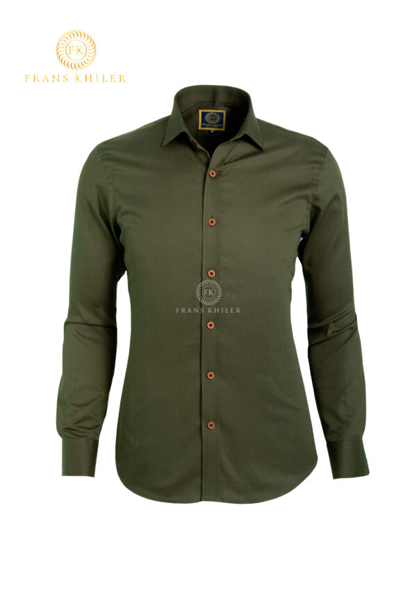 Camisa manga larga verde militar entero