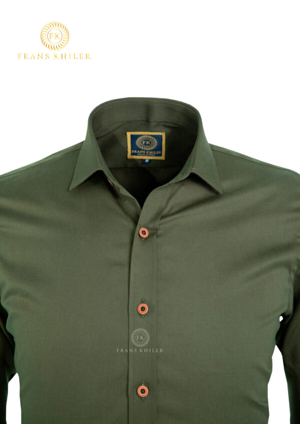 Camisa manga larga verde militar entero - Imagen 2