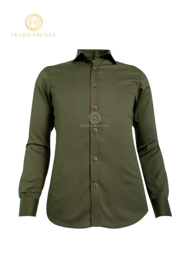 Camisa manga larga verde militar entero - Imagen 3