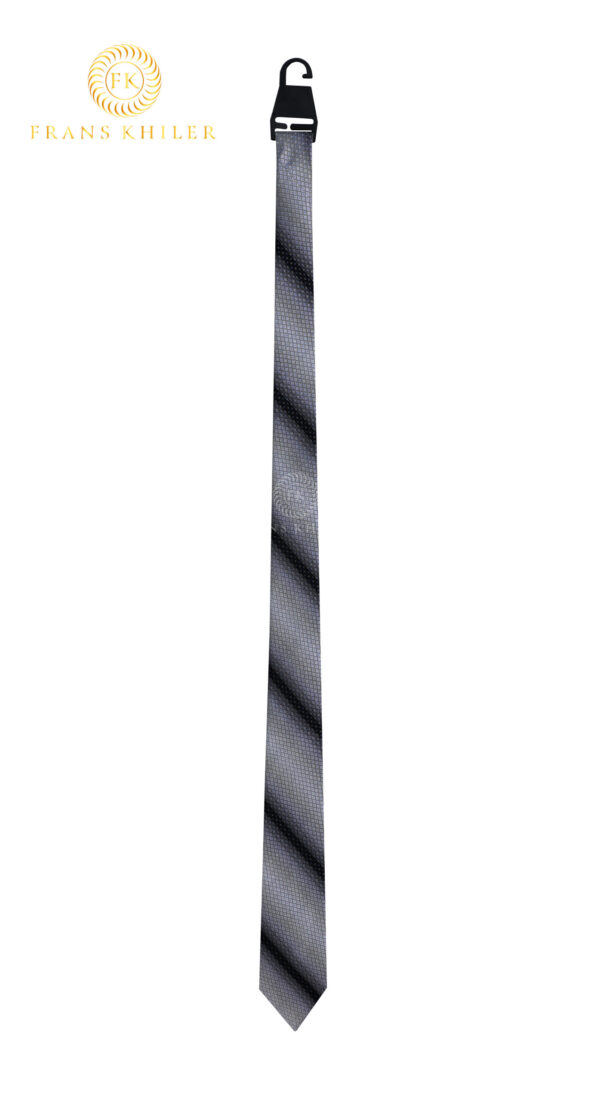 Corbata gris con negro diseño ejecutivo - Imagen 2